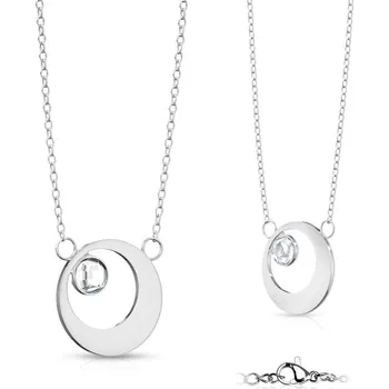 Náhrdelník Ocelový náhrdelník kroužek se zirkonem