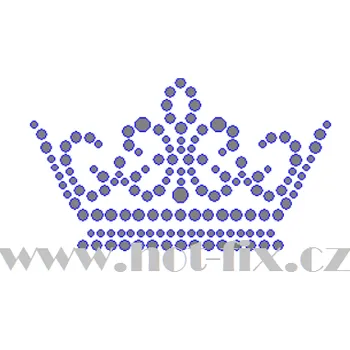 SE009 - korunka nažehlovací hot-fix kamínkový potisk, rozměry cca 7,6x4,5cm barva: kameny barva 101 Crystal /stříbrná