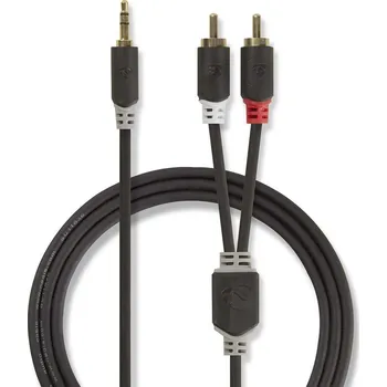 Audio kabel Redukční kabel JACK - 2xRCA, hifi, zlacený, 1m, CABP22200AT10