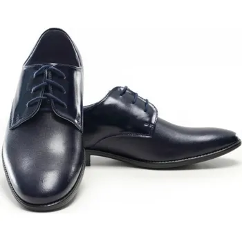 Chlapecké polobotky Chlapecké boty kožené společenské tmavě modré B6 32-38