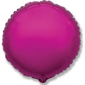 Party dekorace Balón foliový 45 cm Kulatý metalický tmavě růžový (Fuchsie)