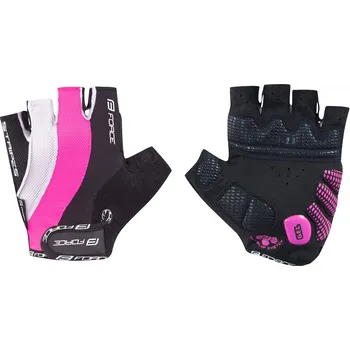 Cyklistické rukavice Force Stripes Gel 905255 růžové XS