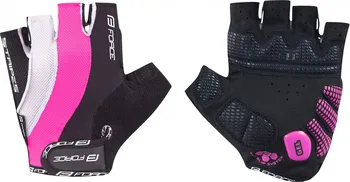 Cyklistické rukavice Force Stripes Gel 905255 růžové XS