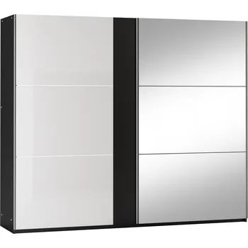 Šatní skříň Nábytek Pyramida, s.r.o. Šatní skříň SACRAMENTO 250 černá/bílá lesk