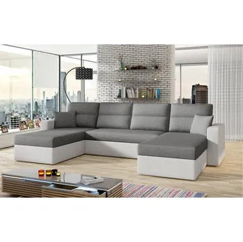 Sedací souprava Rozkládací rohová sedačka ANDREJ U šedá / bílá