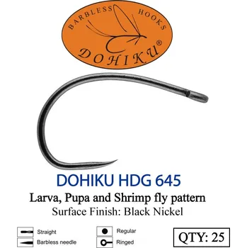 Rybářský háček Muškařské háčky Dohiku HDG 645 vel. 12