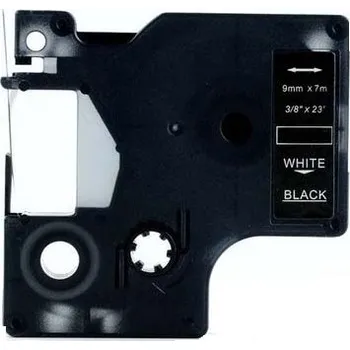 Pásek do tiskárny Kompatibilní páska s Dymo 40921, 9mm x 7m, bílý tisk / černý podklad