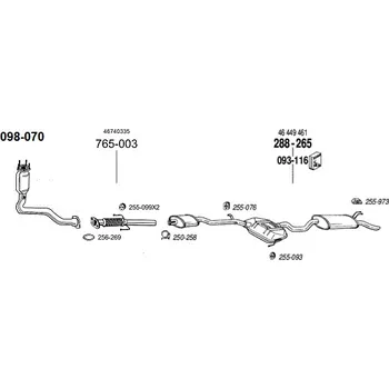 Výfuková trubka výfuková trubka střední Bosal 765-003