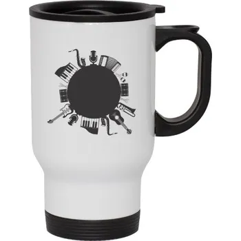 Termohrnek Cestovní termohrnek s uchem s potiskem Hudební termoska