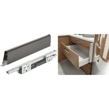 Nábytkové kování Häfele Matrix Box S35 antracit, výška 84 mm délka 450 mm