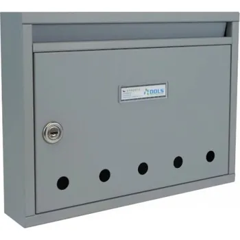 Poštovní schránka Poštovní schránka E-01 BASIC paneláková s otvory - na stěnu - lakovaná - RAL 7040 STR. - ŠEDÁ