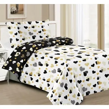 Povlečení Numberoplus Bavlněná povlečení oboustranná, červenobílá - Miluji tě