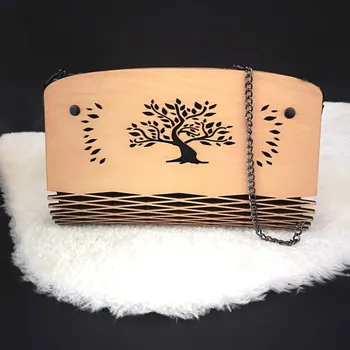 Kabelka AMADEA Dřevěná kabelka černá - strom 25 cm