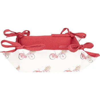 chlebník Oboustranný bavlněný košíček na pečivo Red Bicycle - 35*35*8 cm