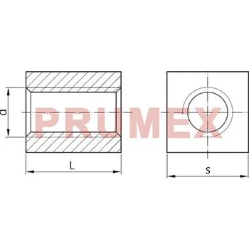 Matice Matice trapézová čtyřhranná levý závit DIN 103 Tr36x6 bronz