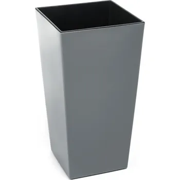 Květináč Plastový květináč Finezia 190x190 mm, šedý (119518 007 LA532 FINEZJA šedá lesk 190x190 obal)