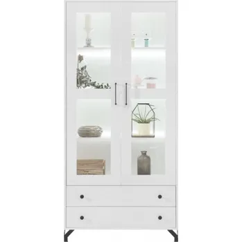 Knihovna Vitrína Bjorn, skandinávský styl - bílá