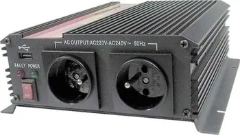 Měnič napětí Carspa CAR1KU-12 12V/230V + USB