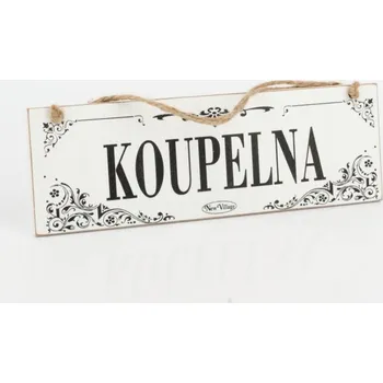 Domovní cedule Dřevěná cedule KOUPELNA 30cm