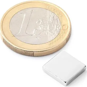 Dekorativní magnet Neodymový magnet kvádr 10&nbsp;×&nbsp;10&nbsp;×&nbsp;2&nbsp;mm, síla 1,8&nbsp;kg