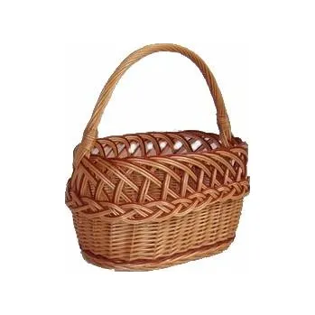 Proutěné koše Ažura střední (Střední proutěný nákupní koš Ažura s ozdobnou uzavírkou pro každodenní použití)