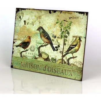 Plechová cedule Plechová cedule tři ptáčci 27x19cm