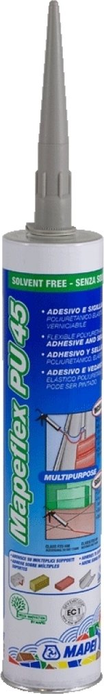 Mapeflex PU 45 FT Sigillante Poliuretanico MAPEI – 300 Ml, Grigio Cemento, Adesivo Silicone