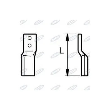 Pracovní nůž NŮŽ ROTAVÁTORU 202 MM LEVÝ Ø 16.5