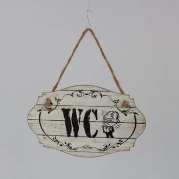 Domovní cedule Závěsná dřevěná cedule na dveře WC muži 9,5x6cm