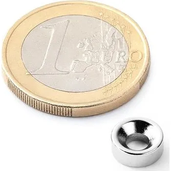 Dekorativní magnet Neodymový kruhový magnet Ø 8/6-3,5 mm, v. 3 mm, M3, síla 1 kg