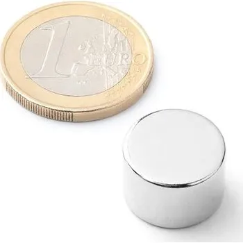Dekorativní magnet Neodymový magnet kotouč Ø&nbsp;15&nbsp;mm, v.&nbsp;10&nbsp;mm, síla 8,3&nbsp;kg
