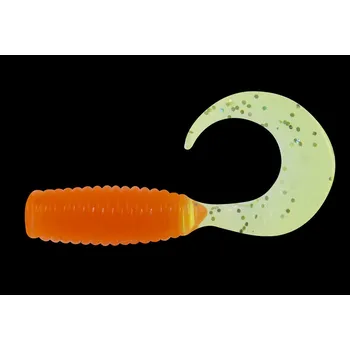 Nástraha Relax Gumová nástraha Twister Standard 4 cm 5 ks Transparent Orange Glitters