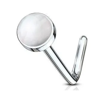 Piercing Zahnutý piercing do nosu - růženín