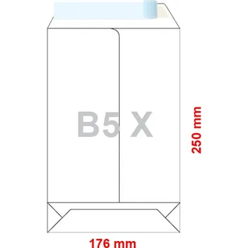 Obálka Obálky B5 X 176 x 250 mm dno tašky bílé, samolepící, krycí páska