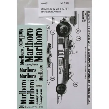 Plastikový model Reji model 1/20 McLAREN M23 1976 Marlboro logos (re-edition)