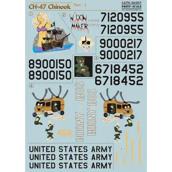 Plastikový model Print Scale 1/32 CH-47 Chinook (decals incl. stencils) Part 1