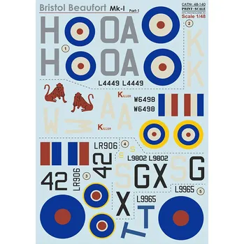 Plastikový model Print Scale 1/48 Bristol Beaufort Mk.I - part 1 (wet decals)