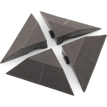 Hnědý plastový rohový nájezd pro terasové dlaždice Linea Combi - 4,8 cm - 4 ks