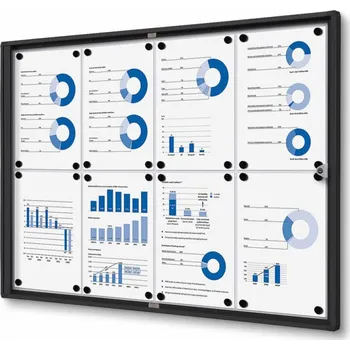 Jansen Display Interiérová vitrína Economy 8xA4 - plechová záda, černá Množství: Od 10 ks