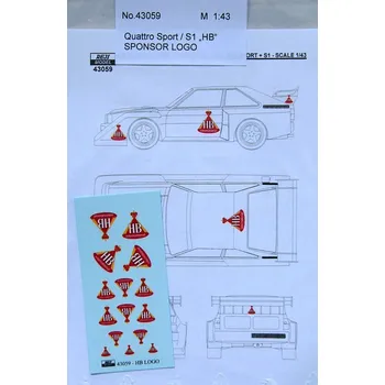 Plastikový model Reji model 1/43 Audi Quattro Sport S1 - HB sponsor logo