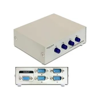 Switch Delock přepínač sériového rozhranní RS-232 4-porty, manuální