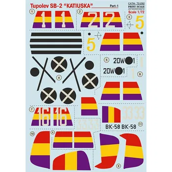 Plastikový model Print Scale 1/72 Tupolev SB-2 Katiuska - part 1 (wet decals)