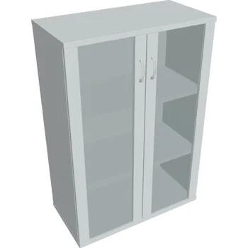 Kancelářský vozík HOBIS skříň policová dvéřová - S 3 80 04, šedá + doprava zdarma