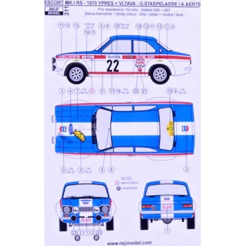 Plastikový model Reji model 1/24 Ford Escort Mk.I RS Rallye Ypres/Vltava 1970