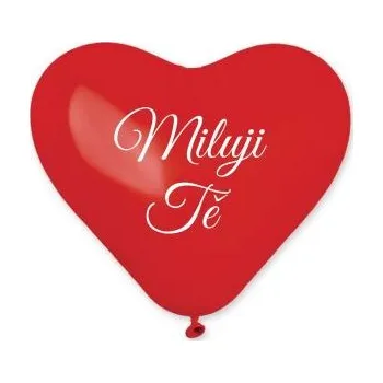 Balónek Balónek srdce červené 25 cm - MILUJI TĚ - 1 ks - Valentýn