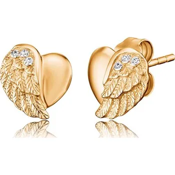 Náušnice Náušnice ENGELSRUFER Srdce s křídlem zlacené ERE-LILHEARTWING-STG
