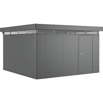 Zahradní domek Plechový zahradní domek Biohort CasaNova 4x4 pravé dveře 404 x 404 cm tmavě šedý metalický