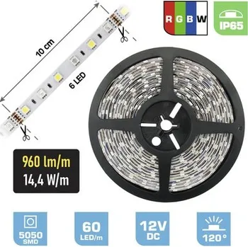 LED páska LED pásek FK technics IP65 7,2 W 480 lm 3200 K 0,5 m RGBW, metrážové zboží
