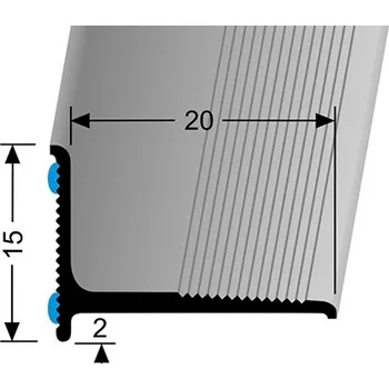 Stavební profil Stěnová ukončovací lišta 15mm / d. 2,7m | Küberit 369/SK Provedení: stříbro F4 2153690045