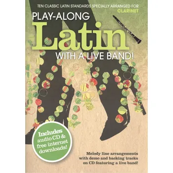 LATIN - Play Along with a Live Band + CD / klarinet (+ party online)